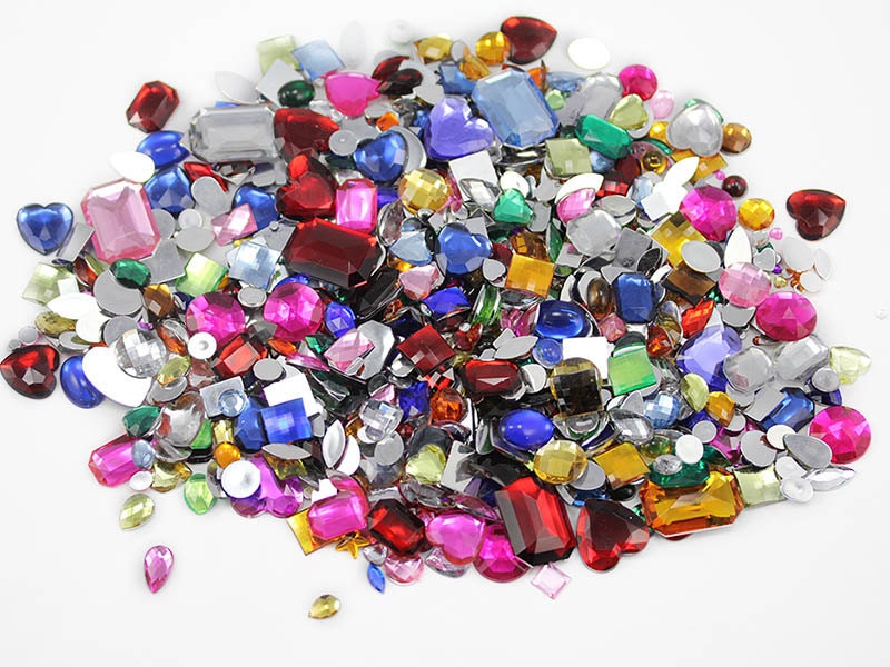 Blue Sapphire Crafting Gems in Bulk Acrylic Flatback Rhinestones