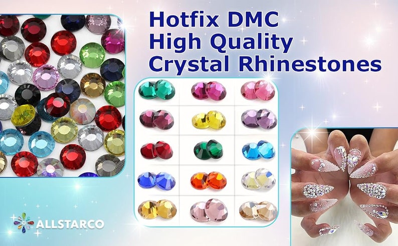 high quality crystal glass hotfix hot fix rhinestones dmc heat set iron on crafting craft lead crystal glass gems allstarco embellishments garment clothing diy glue back nail art fashion high qualityfor purses cell phones belts dolls scrapbook fabric