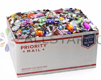 The Craft Bulk Box Crafting Flat Back Gems Rhinestones, Acrylic Cabochons Over 10LBS For Scrapbooking and Embellishments