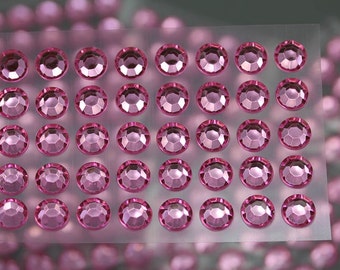 Bordi Di Strass Autoadesivi Fai Da Te – Pietre Rotonde Da 3, 4 E 5 Mm, Colore Rosa