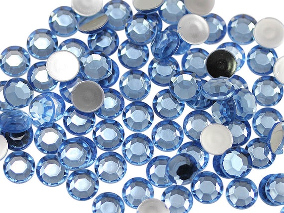 1000pcs Acrylic Rhinestones Flat Back Blue Light Sapphire Scrapbooking  Jewelry Making Plastic Craft Gems Card Making Embelishments 7 Sizes 