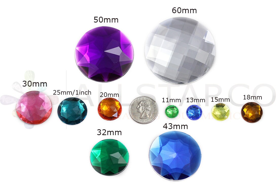 Flat Back Gems Round Crystal Rhinestones 6 Sizes And - Temu