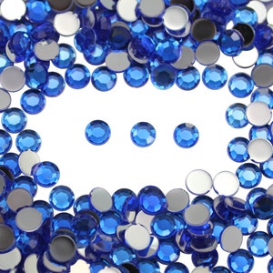 1000 piezas de diamantes de imitación acrílicos de zafiro azul con parte trasera plana para scrapbooking, fabricación de joyas, gemas de plástico para manualidades, adornos para tarjetas, 12 tamaños
