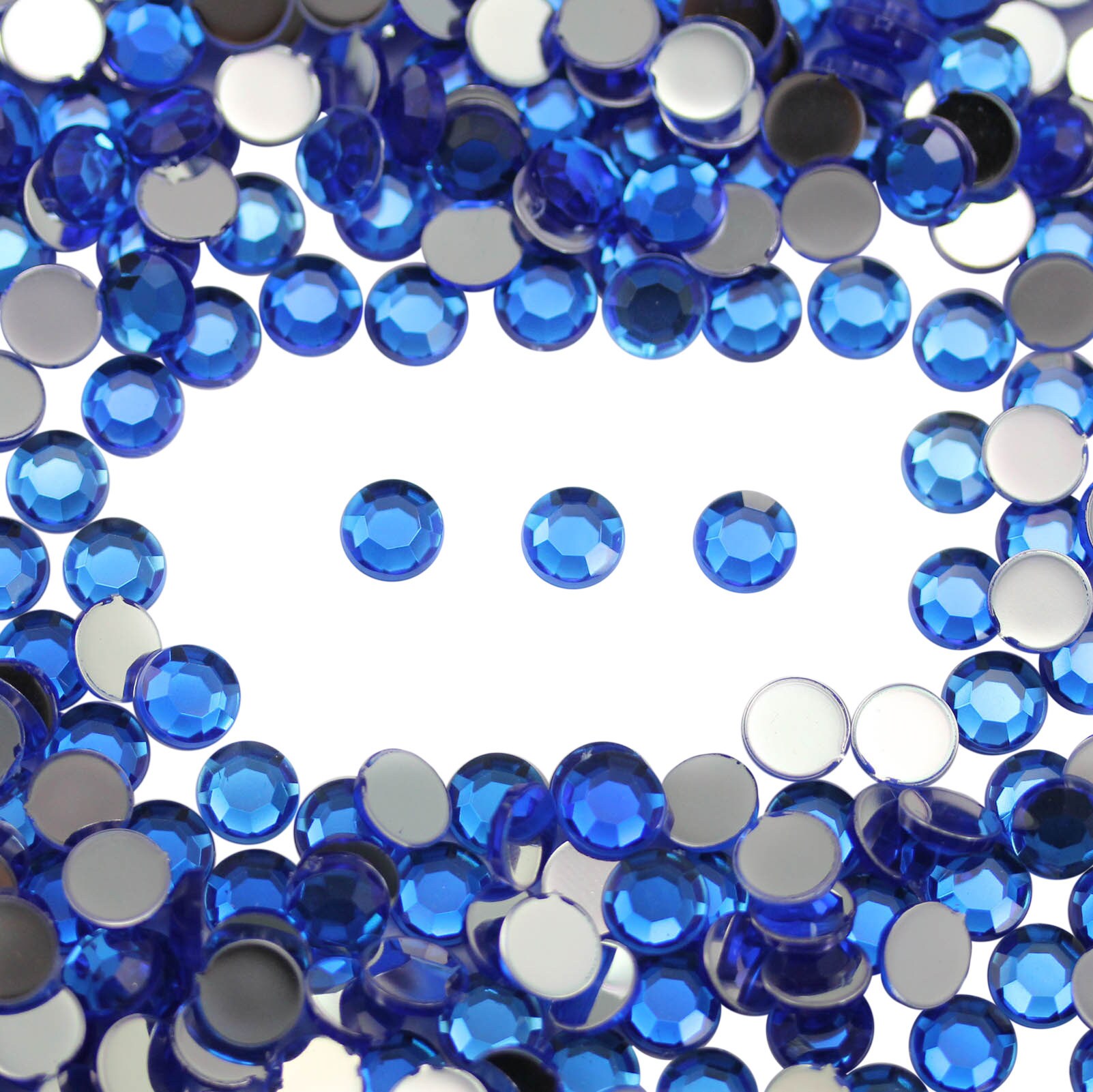 5mm SS21 Blue Self Adhesive Acrylic Rhinestones Plastic Face Gems Stick on Body
