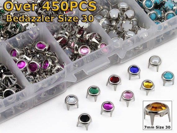 Over 450PCS Size 30 Bedazzler Rhinestone Refills 10 Colors 7mm