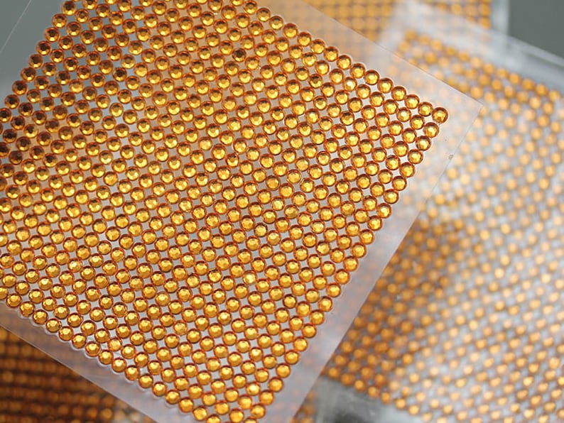Orange Rhinestone Sheet 5 Sheets 3125PCS Self Adhesive Acrylic Rhinestone Sheet Stick on Gems ...