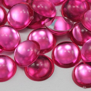 Hot Pink NAP01 Flache Rückseite Acryl Perle Cabochons Kunststoff Edelsteine für das Handwerk Kostüm Verzierungen Schmuck Karte Herstellung Cosplay Juwelen - 8 Größen