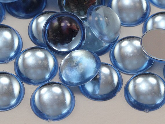 11mm Flat Back Acrylic Cabochons - 7/16 Inch Round Plastic Gems For Jewelry Making