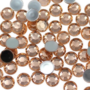 1000 piezas de diamantes de imitación acrílicos con parte trasera plana, color naranja y melocotón, para scrapbooking, fabricación de joyas, gemas de plástico para manualidades, fabricación de tarjetas, adornos, joyas, 6 tamaños