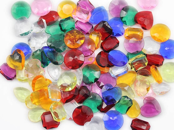 Over 150PCS Assorted Pirate Treasure Gems 1LBS Acrylic Plastic