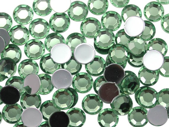 1000pcs Acrylic Rhinestones Flat Back Green Peridot AB Scrapbooking Jewelry  Making Plastic Craft Gems Card Making Embelishments 4 Sizes 