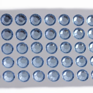 Adesivo de acrílico safira azul claro para colar em strass redondo, joias autoadesivas para corpo, rosto, pedras preciosas para scrapbooking, enfeites para cabelo, artesanato, fabricação de cartões