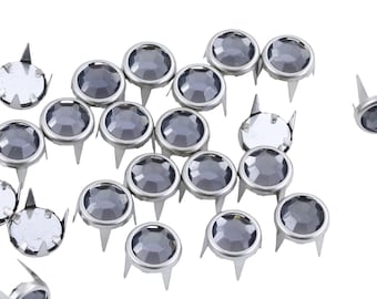 Gray Black Diamond Bedazzler Refills Rhinestones Preset Gemagic Non Rusting Studs for Garment Embellishments Leather work DIY Crafts 5 Sizes