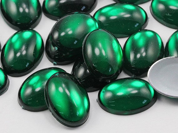 Green Emerald Flat Back Acrylic Oval Jewels High Quality Plastic  Rhinestones Cosplay Costume Gems Crafts DIY Embelishments Jewelry Making 