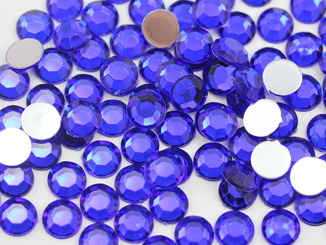 11mm Assorted Colors Flat Back Acrylic Round Cabochon Plastic Craft Gems  200Pcs