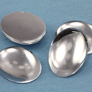 Cabujones de perlas acrílicas ovaladas con parte trasera plana, transparentes y de plástico, ideales para manualidades, adornos de disfraces, bisutería y cosplay (4 tamaños).