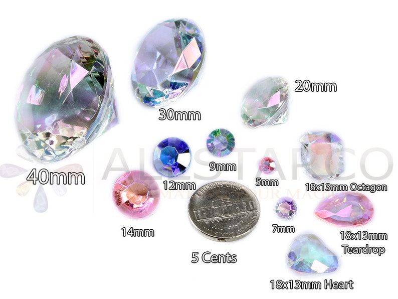 18x13mm Teardrop Decorating Gems AB Coating For Table Scatter Etsy