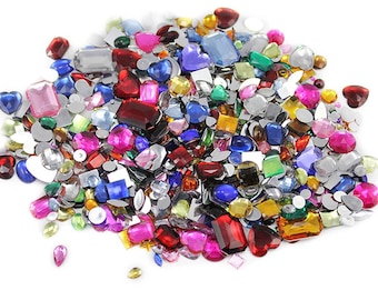 Assorted Colors Crafting Gems in Bulk Acrylic Flatback rhinestones, Wholesale Jewels For Kids, Cosplay Embellishments, Holidays School Fun