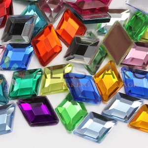 Diamond Assorted Colours Plastic Acrylic Flat Back Rhinestones For Crafts Embellishments Card Invitations, Gemstones Allstarco Jewels, Jewelry Making, Cosplay, Props, DIY Projects, High Quality Premium Rhinestones for Garments Fashion Schools