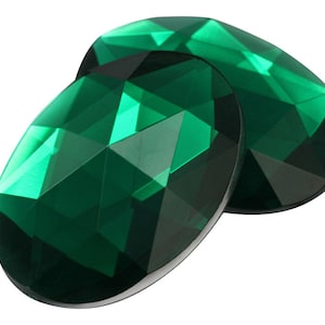 Green Emerald Flat Back Acrylic Oval Jewels Plastic Rhinestones Cosplay Costume Gems Crafts Embellishments Jewellery Making 40MM, 25MM, 18MM
