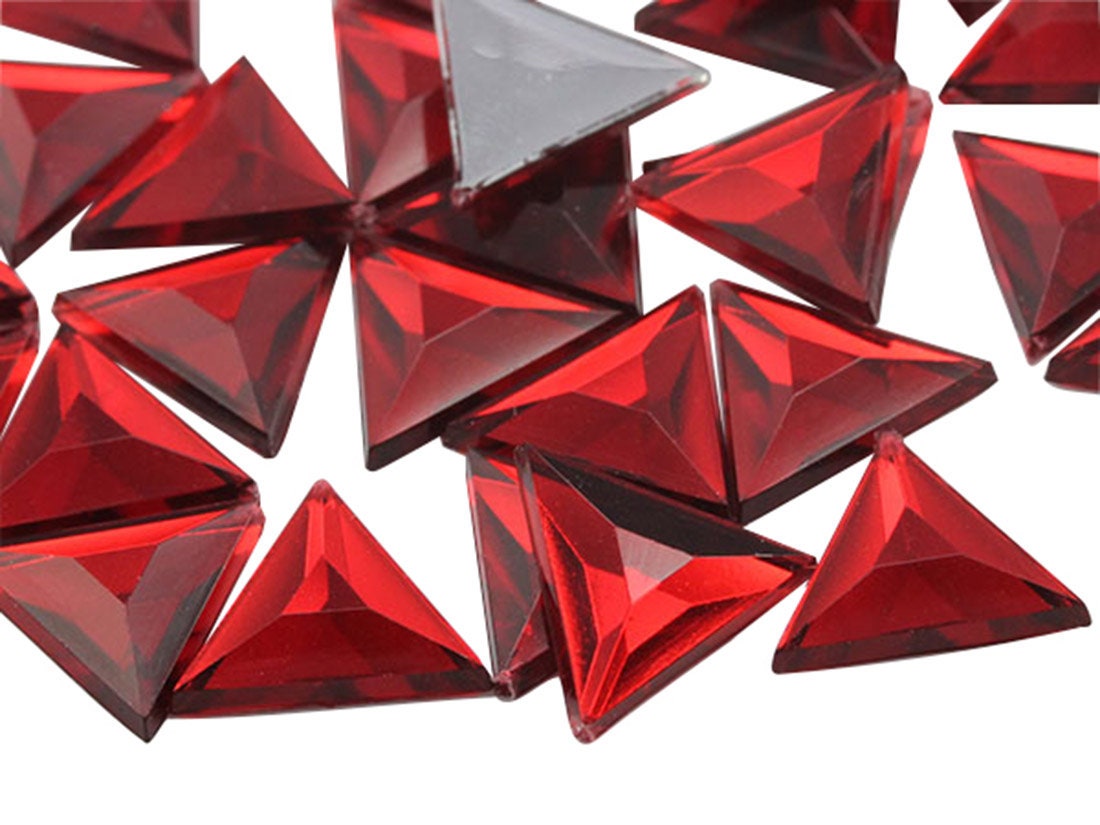 Red Ruby Flat Back Square Acrylic Jewels Rhinestones Craft Gems Costume  Jewelry Making Embelishments 5 Sizes 