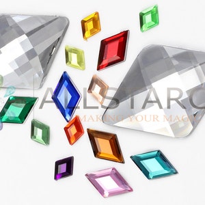 Diamond Assorted Colours Plastic Acrylic Flat Back Rhinestones For Crafts Embellishments Card Invitations, Gemstones Allstarco Jewels, Jewelry Making, Cosplay, Props, DIY Projects, High Quality Premium Rhinestones for Garments Fashion Schools