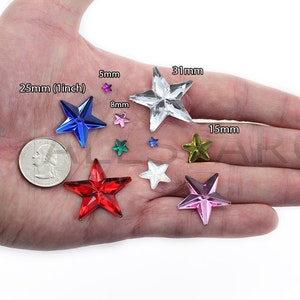 250 PCS Crystal Clear Acrylic Stick On Star Rhinestones Self Adhesive Gems Face Gems Body Art Jewels Scrapbooking Card Making 6mm 8mm 10mm image 11