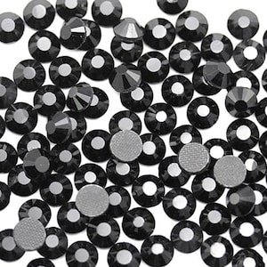 Jet Black Hotfix Rhinestones High Quality Heat Set Iron On Superior Quality DMC Nail Art Embelishments DIY Fabric Design Craft 5 Sizes