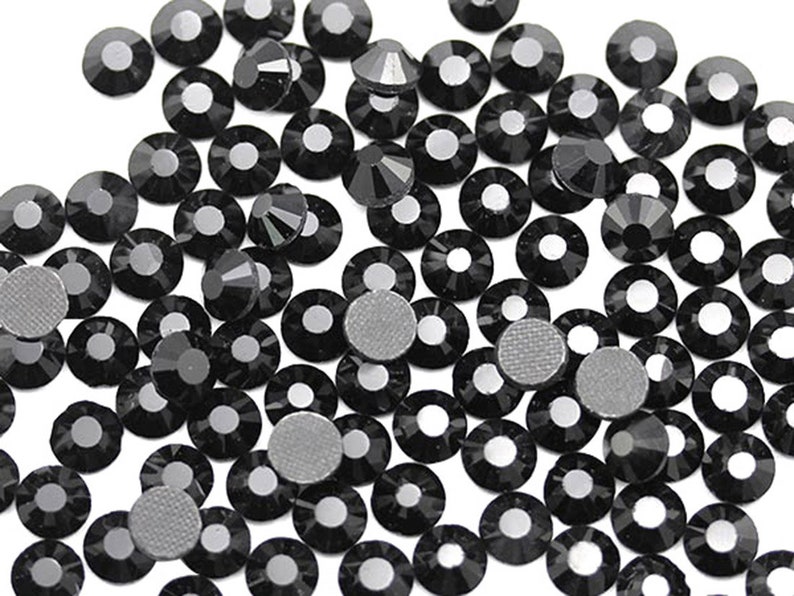jet black hotfix hot fix rhinestones dmc heat set iron on crafting craft lead crystal glass gems allstarco embellishments garment clothing diy glue back nail art fashion high qualityfor purses cell phones belts dolls scrapbook fabric