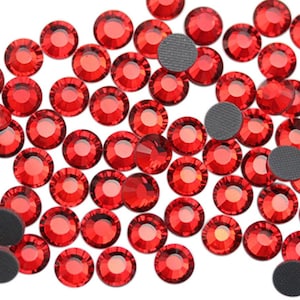 Red Ruby Light Siam Hot fix Rhinestones High Quality Heat Set Iron On Superior Quality DMC Nail Art Embelishments DIY Projects Design Craft