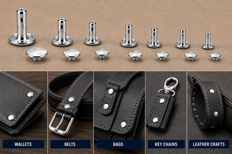 Rivets Forkey Rings 480 Sets Double Cap Rivets Kit With Tools – 4 Colors & 3 Styles Metal ...