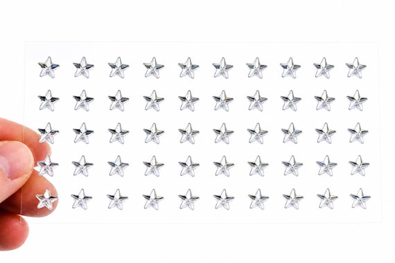 250 PCS Crystal Clear Acrylic Stick On Star Rhinestones Self Adhesive Gems Face Gems Body Art Jewels  Scrapbooking Card Making 6mm 8mm 10mm