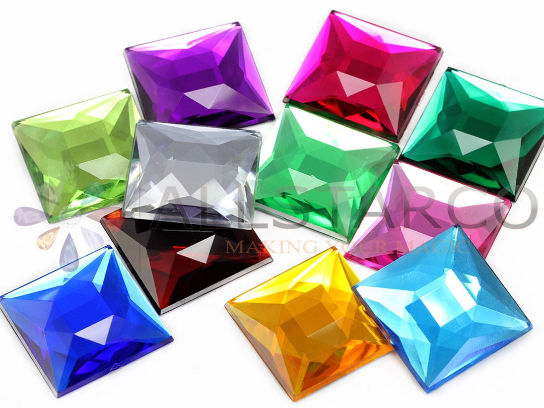 Allstarco Rhinestone Bulk Crafting Gems. Assorted Colors, Shapes, and Sizes - 1 Pound (1 Pack)