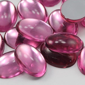 Cabujones de perlas acrílicas ovaladas de color rosa claro RS72 con parte trasera plana, gemas de plástico para manualidades, adornos de disfraces, fabricación de joyas, cosplay, 3 tamaños
