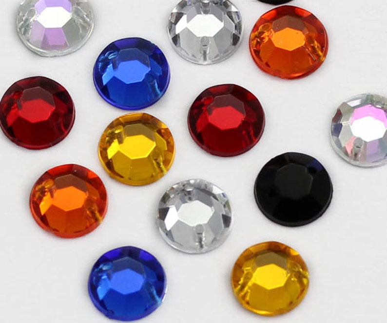 10mm 8mm 7mm Crystal H102 Loose Acrylic Sew On Rhinestones Beads Jewels Gems For Sewing Crafts DIY Costume Making Cosplay image 3