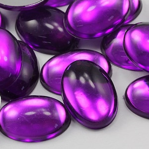 Cabochões de pérolas acrílicas ovais com fundo plano e ametista roxo claro NAT02L, pedras preciosas de plástico para artesanato, enfeites de fantasia, joias e cosplay
