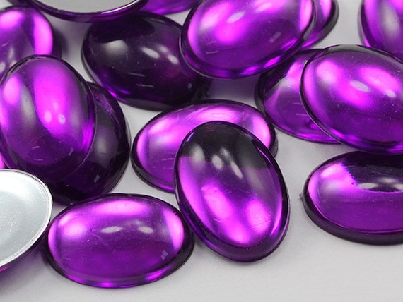 40x30mm Flat Back Oval Acrylic Pearl Cabochons Plastic Gems for