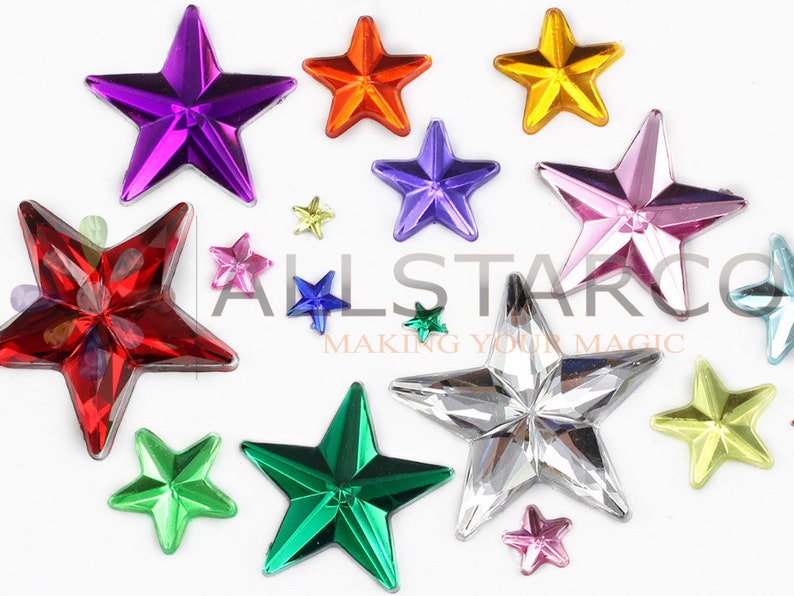 250 PCS Crystal Clear Acrylic Stick On Star Rhinestones Self Adhesive Gems Face Gems Body Art Jewels Scrapbooking Card Making 6mm 8mm 10mm image 13