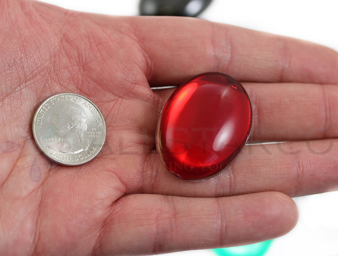 Oval Acrylic Gems Flat Back 25x18mm 20 Pcs Red Ruby H103