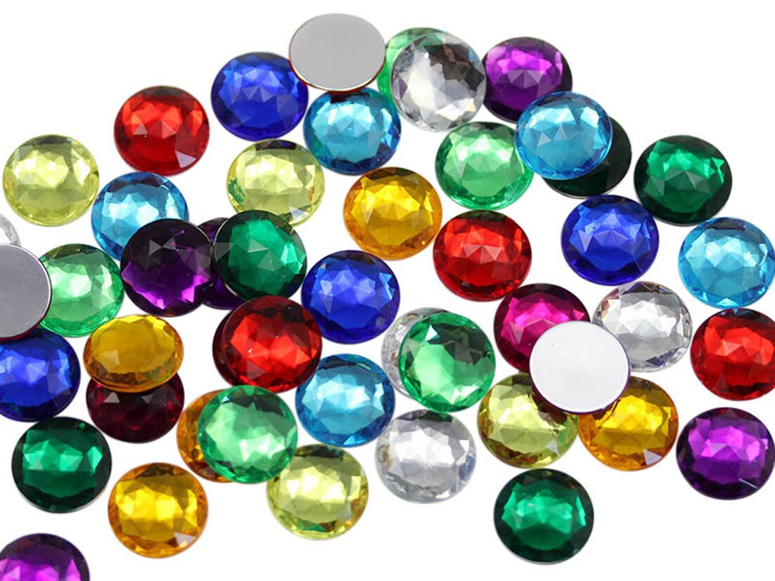 Light Blue Aqua Oval Acrylic Gems - Flat Back Embellishments - 14x10mm...
