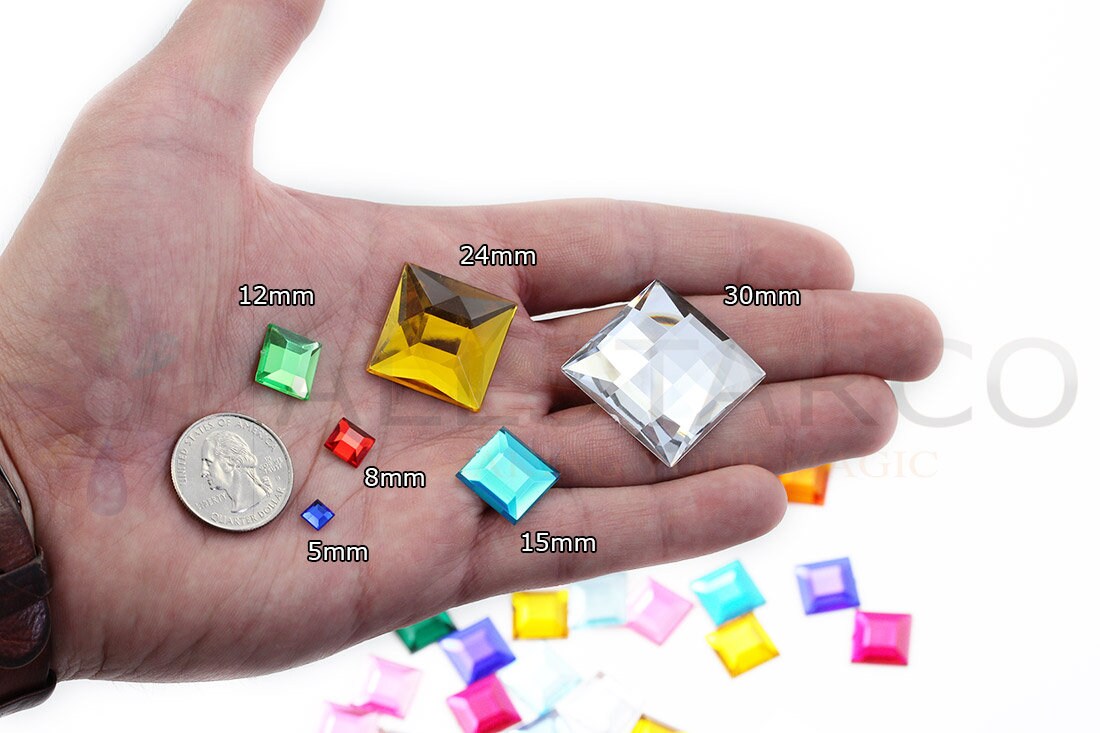 Allstarco 13mm Triangle Flat Back Acrylic Rhinestones - 150 Pcs Assorted Colors For Crafts & Jewelry - View #5