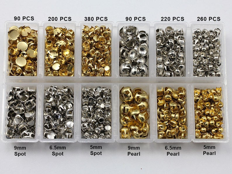 Pearl Studs Bedazzler Nailhead Stud Setter Tool Handpress Kit Over 1400 Gold Spot Silver