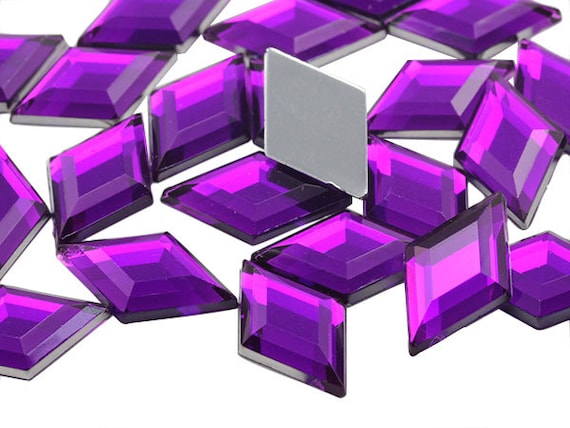 Purple Amethyst Flat Back Diamond Acrylic Rhinestones Plastic