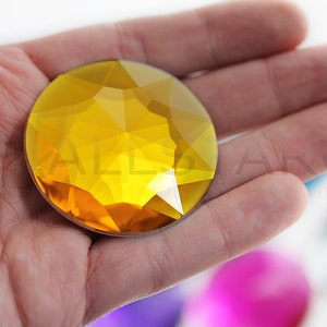 Grote gouden topaas platte achterkant ronde acrylsteentjes plastic cirkel edelstenen kostuum maken Cosplay juwelen display pop versieringen 11 maten