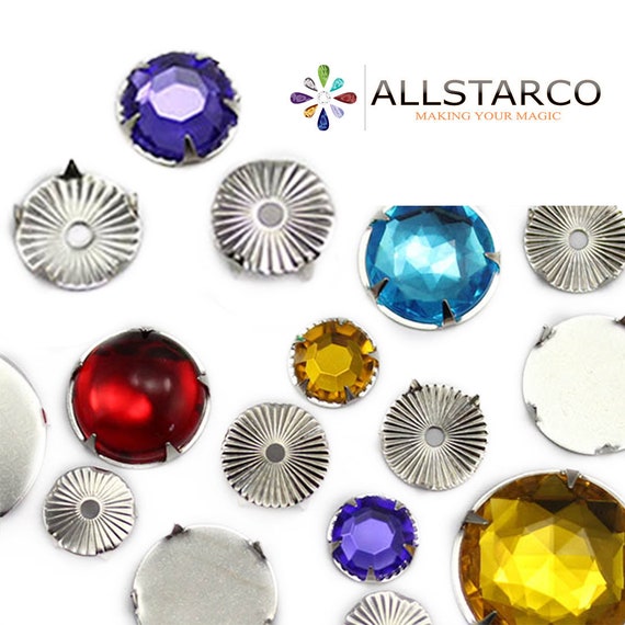 Allstarco Silver Tiffany Settings Brass for Flat Back Rhinestones