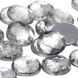 Crystal Clear Wholesale Flat Back Round Acrylic Rhinestones Plastic Gems in Bulk Dance Costume Making Cosplay Jewels Display Pop 11 Sizes