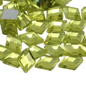 Diamond Yellow Jonquil Plastic Acrylic Flat Back Rhinestones For Crafts Embellishments Card Invitations, Gemstones Allstarco Jewels, Jewelry Making, Cosplay, Props, DIY Projects, Flat Back Gems Premium Rhinestones for Garments, Pop Displays