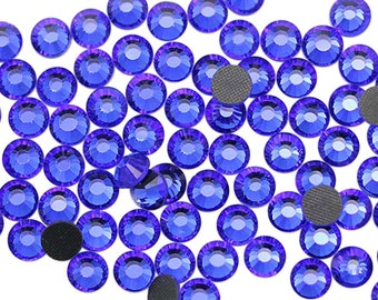 Hotfix Rhinestones High Quality Blue Sapphire Heat Set Iron On Superior Quality DMC Nail Art Embelishments DIY Projects Design Craft