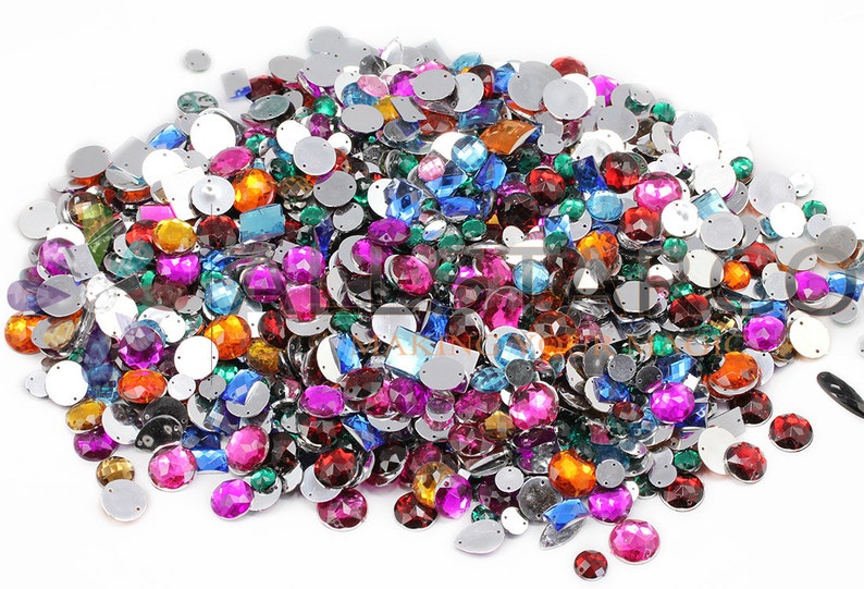 Bulk Loose Sew on Gems Rhinestones Jewels Over 700 Pieces Etsy