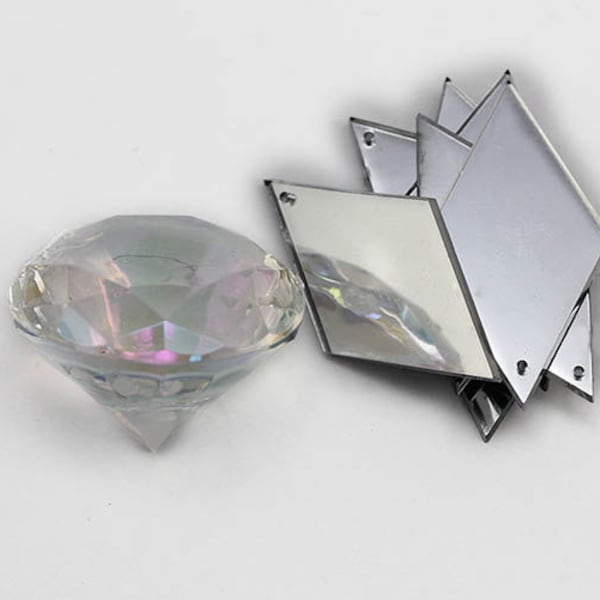 48x26mm Diamond Mirror Loose Acryl-Sew On Perlen For Crafts-10 Stücke